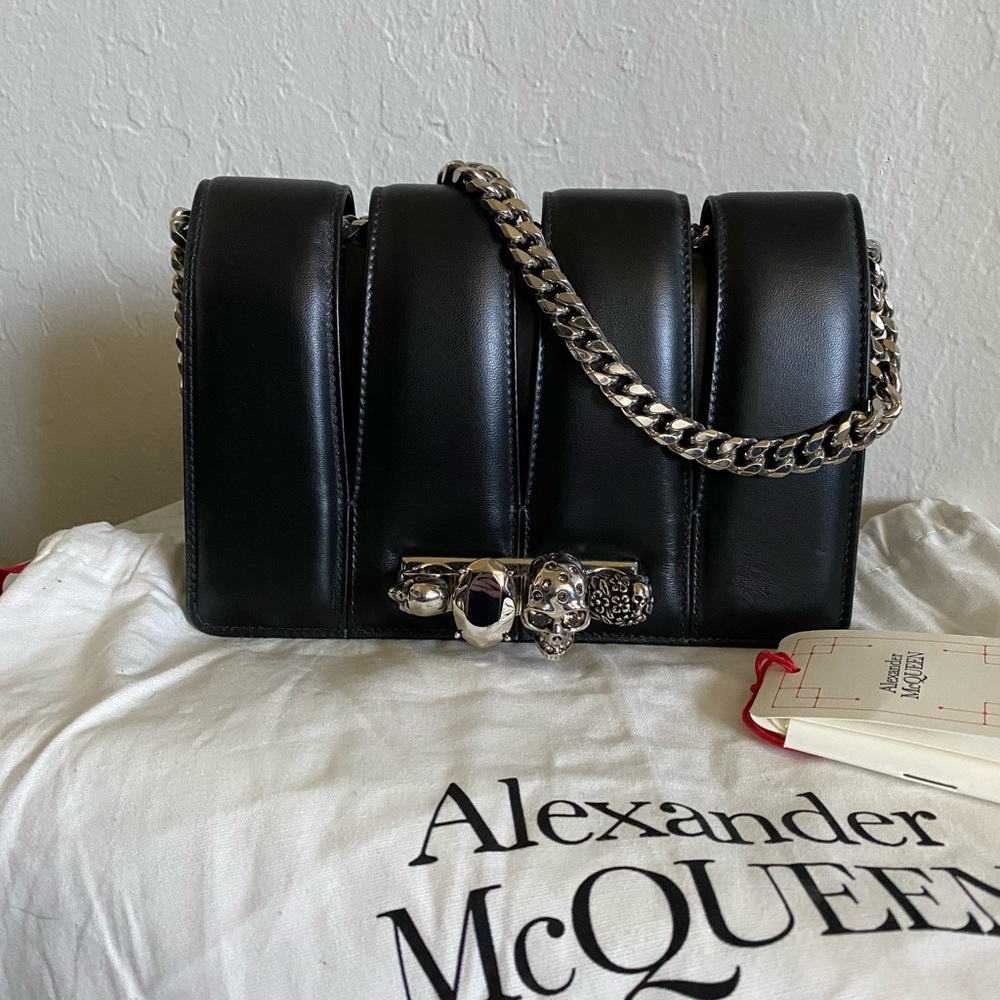 Alexander McQueen black slash bag